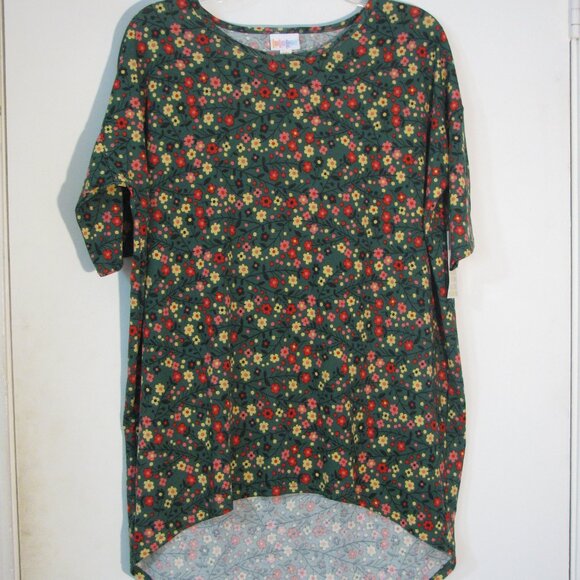 LuLaRoe Tops - * 2/$15 LuLaRoe Irma Tunic XXS NWT $36 OVERSIZEDD Fits Medium Green Floral
